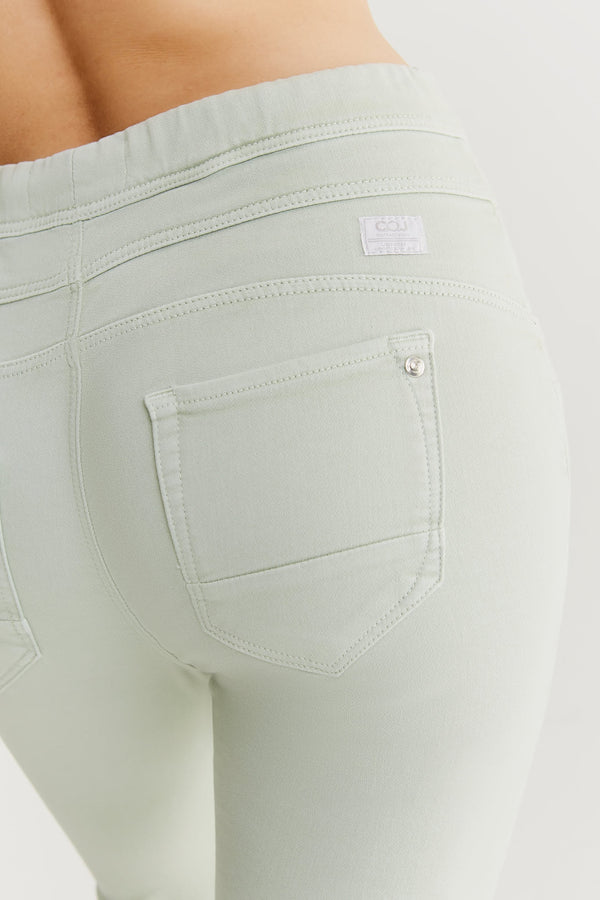 Cup Of Joe Denim Mila Mid Waist Jogger 5 Pocket Ankle Pants