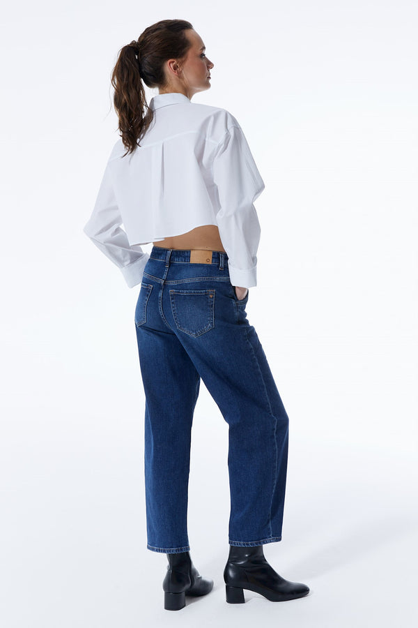 Cup Of Joe Denim Rose Mid Waist Regular Length Drop Crotch 5 Pocket Jeans