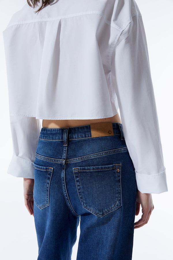 Cup Of Joe Denim Rose Mid Waist Regular Length Drop Crotch 5 Pocket Jeans