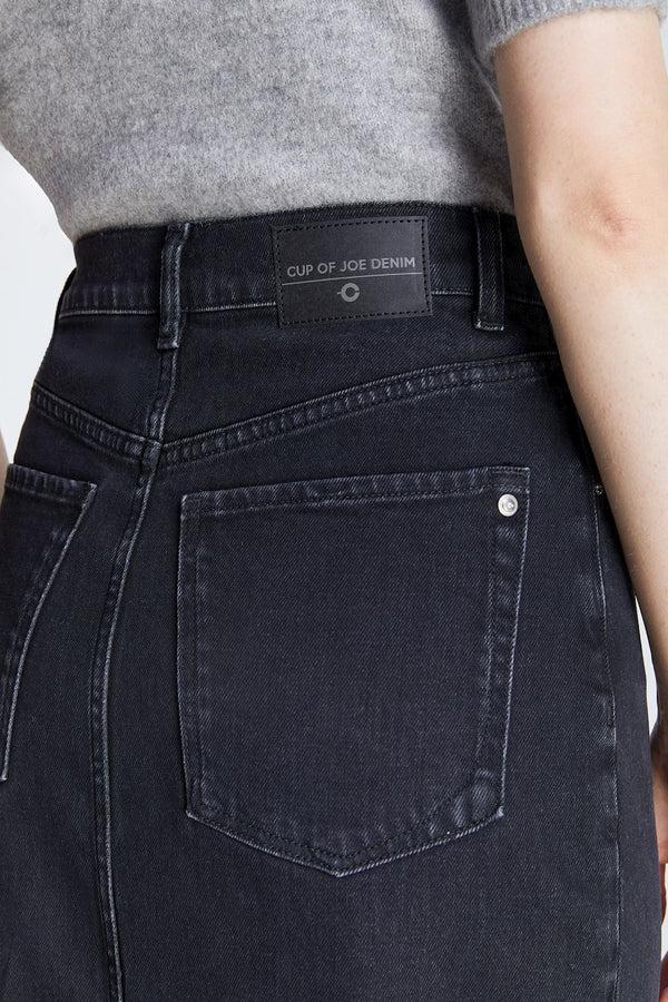 Cup Of Joe Denim Valerie Mid Waist Long Length Skirt