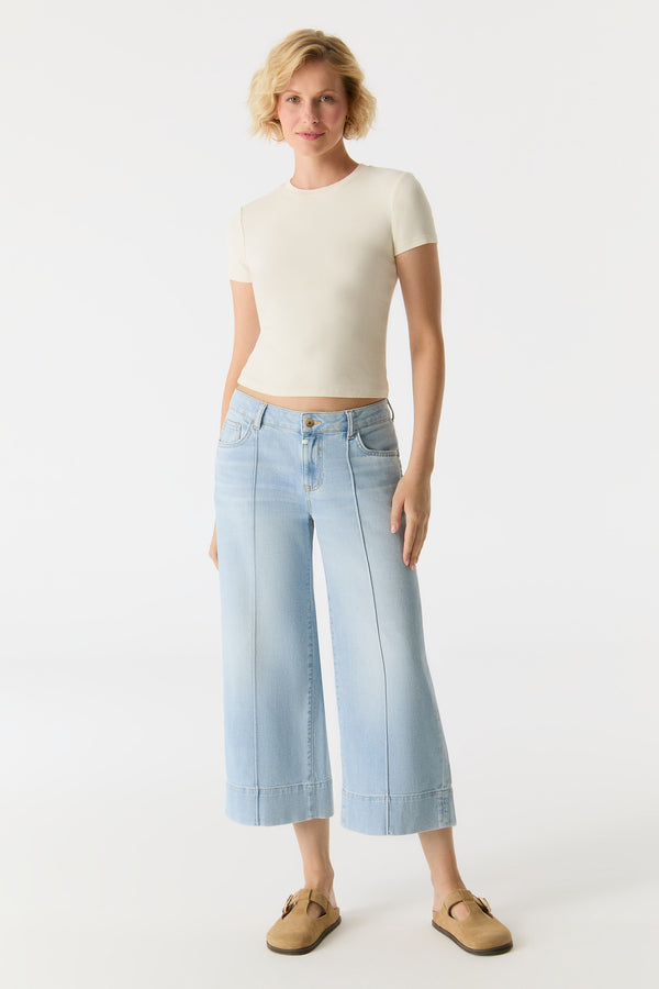cup of joe denim Vanessa Mid Waist Cropped Length 5 Pocket Jeans