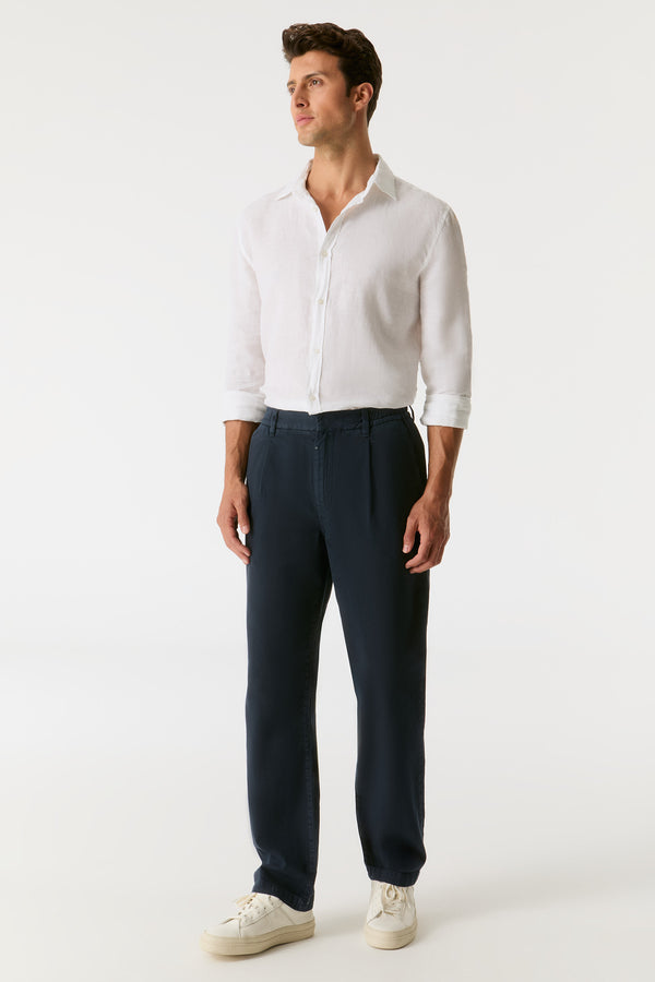 Cup Of Joe Denim Willy Mid Waist Ankle Length Pleated Chino Pants