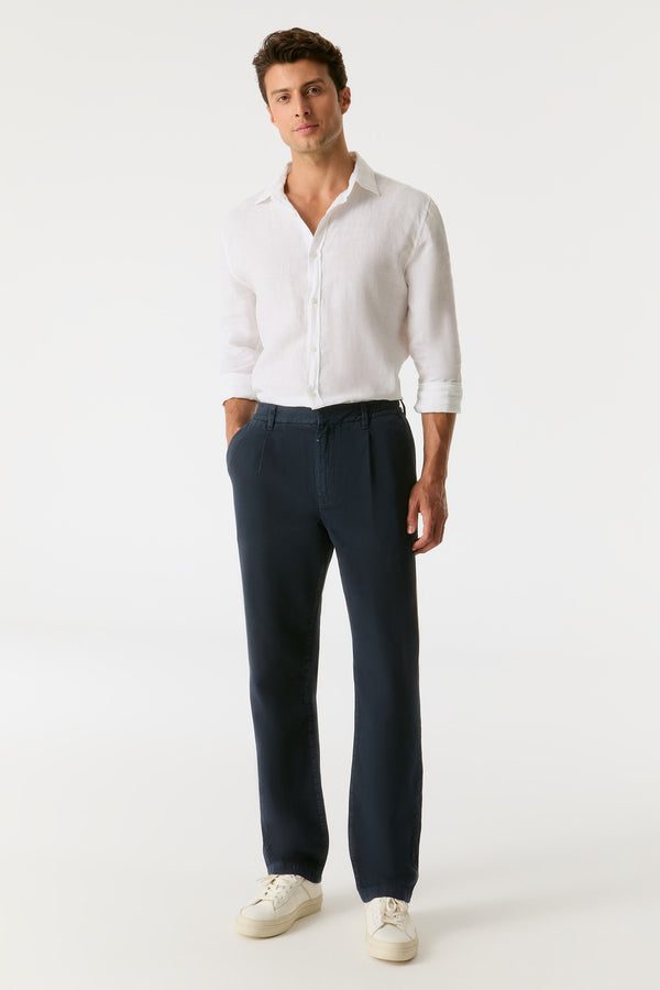 Cup Of Joe Denim Willy Mid Waist Ankle Length Pleated Chino Pants