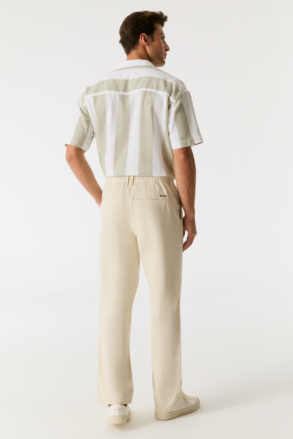 Cup Of Joe Denim Willy Mid Waist Ankle Length Pleated Chino Pants