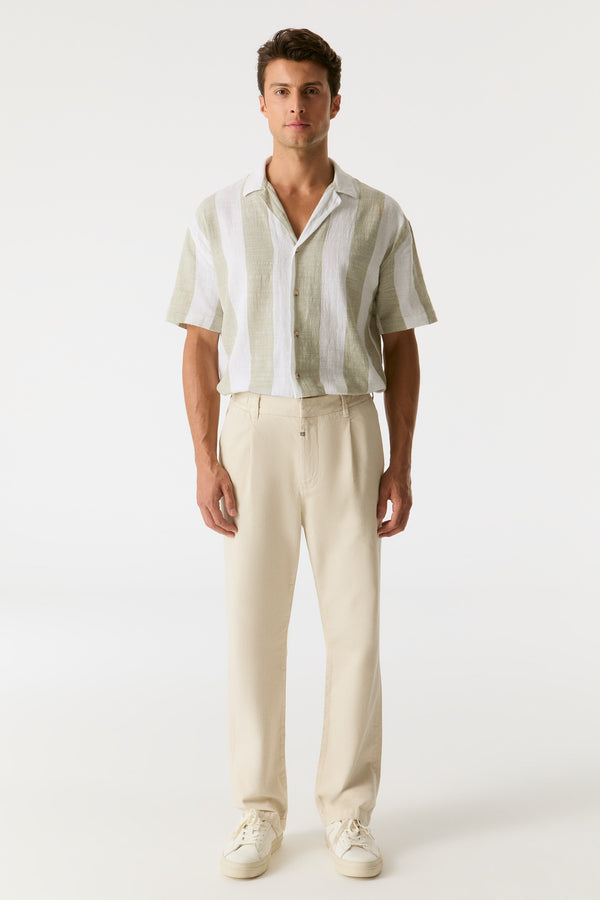 cup of joe denim Willy Mid Waist Ankle Length Pleated Chino Pants