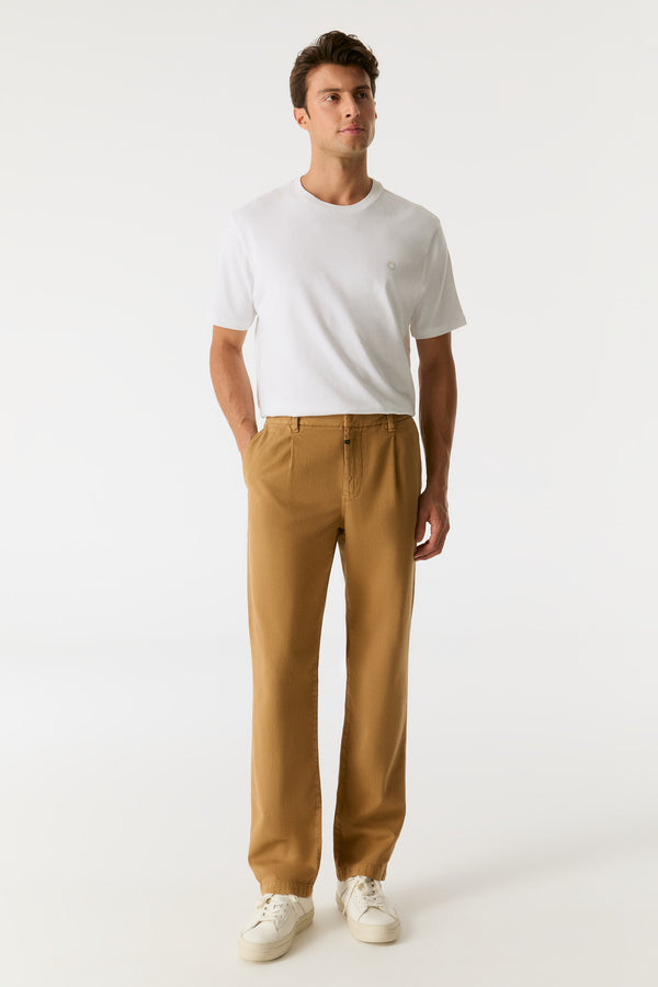 Cup Of Joe Denim Willy Mid Waist Ankle Length Pleated Chino Pants