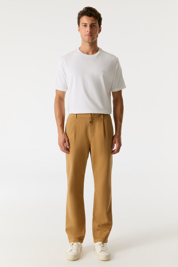 cup of joe denim Willy Mid Waist Ankle Length Pleated Chino Pants