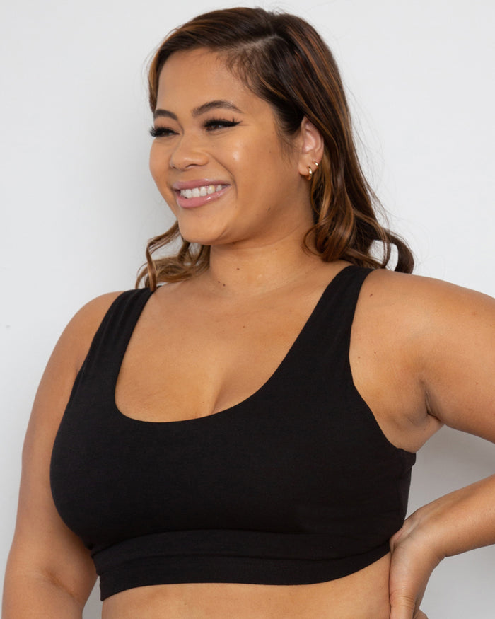 Curvy Couture Cotton Comfort 2-Pack Bralette Grey Heather/Black Hue