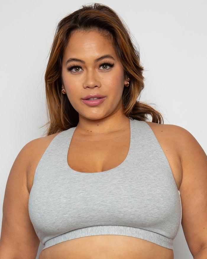 Curvy Couture Cotton Comfort 2-Pack Bralette Lavender Mist/Grey Heather