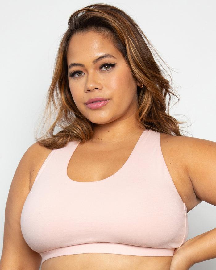 Curvy Couture Cotton Comfort 2-Pack Bralette Olive Night/Blushing Rose