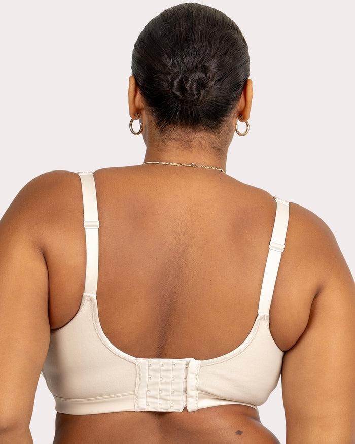 Curvy Couture Cotton Luxe Front And Back Close Wireless Bra Natural
