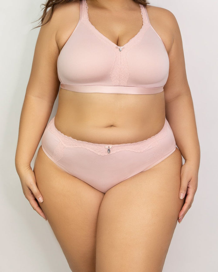 curvy couture Cotton Luxe Hipster - FINAL SALE Blush Pink