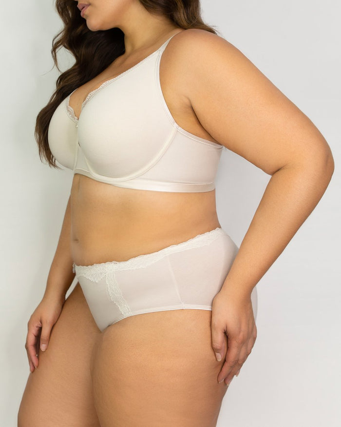 Curvy Couture Cotton Luxe Hipster - FINAL SALE Natural