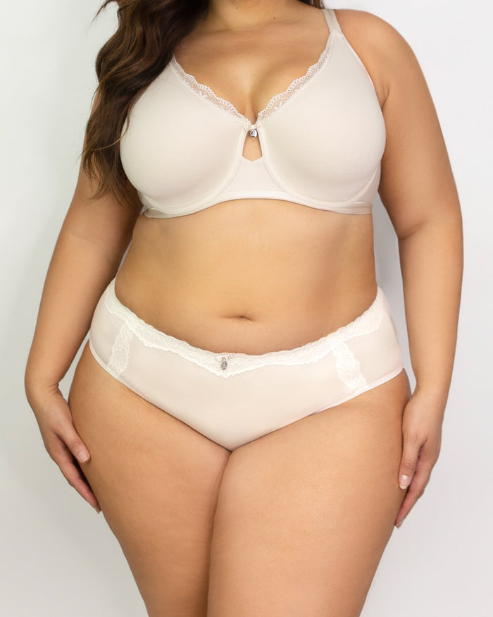 curvy couture Cotton Luxe Hipster - FINAL SALE Natural