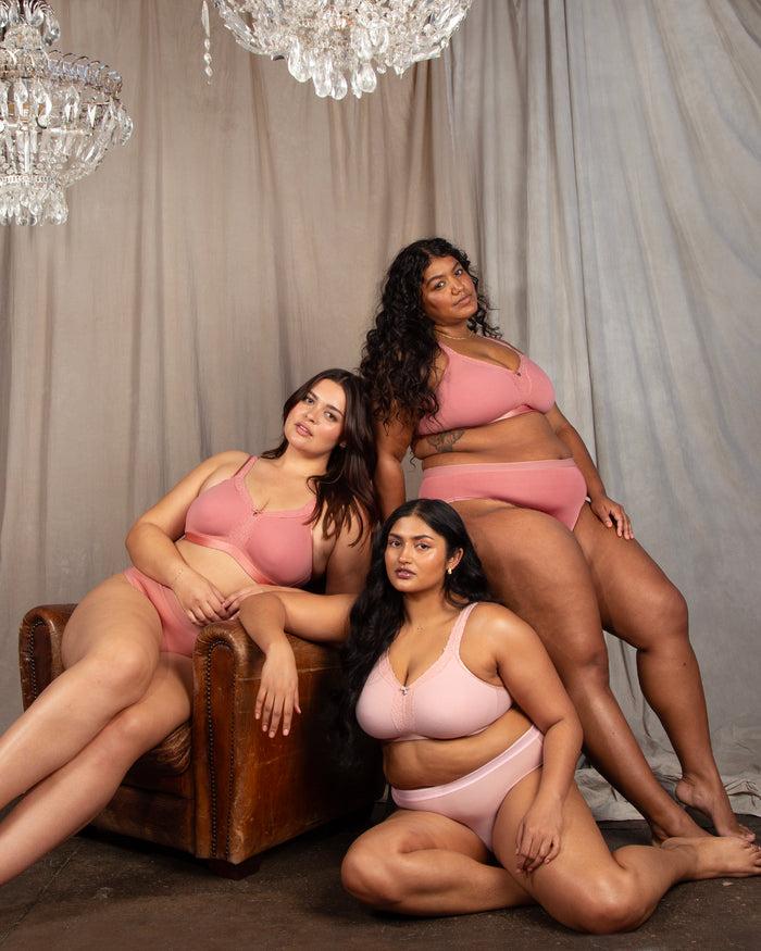 Curvy Couture Cotton Luxe Unlined Wireless Bra Blushing Rose
