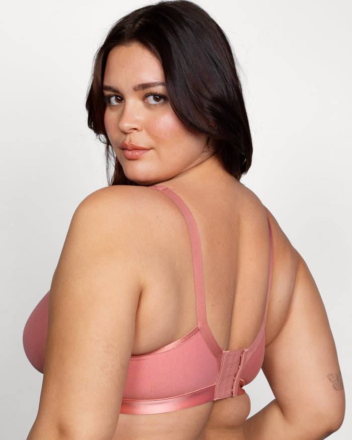 Curvy Couture Cotton Luxe Unlined Wireless Bra Desert Dawn
