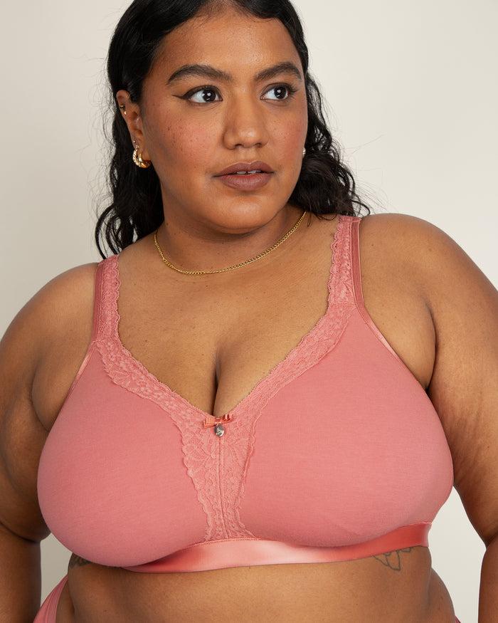 curvy couture Cotton Luxe Unlined Wireless Bra Desert Dawn