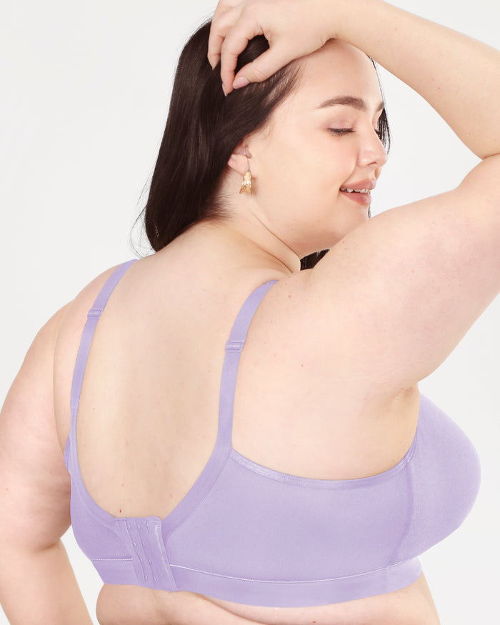 Curvy Couture Cotton Luxe Unlined Wireless Bra Lavender Mist