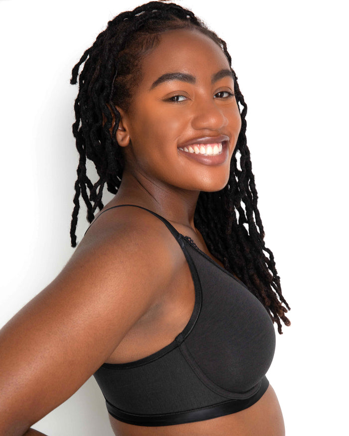 Curvy Couture Cotton Luxe Unlined Underwire Black