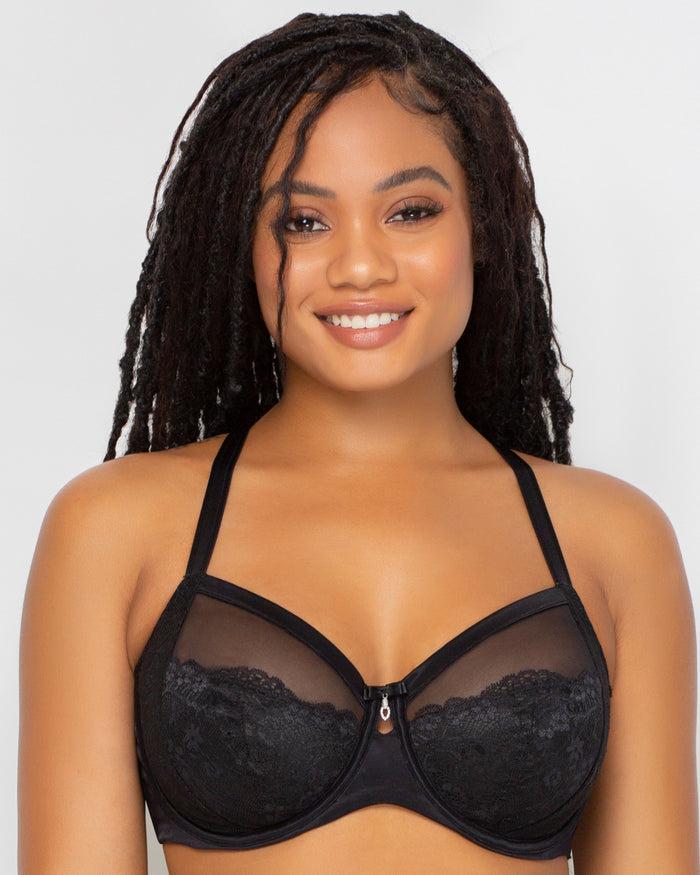Curvy Couture Luxe Lace Underwire Bra Black Hue