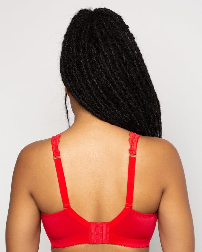 Curvy Couture Luxe Lace Wireless Bra Diva Red