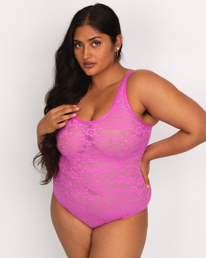 curvy couture No-Show Lace Bodysuit Flirt