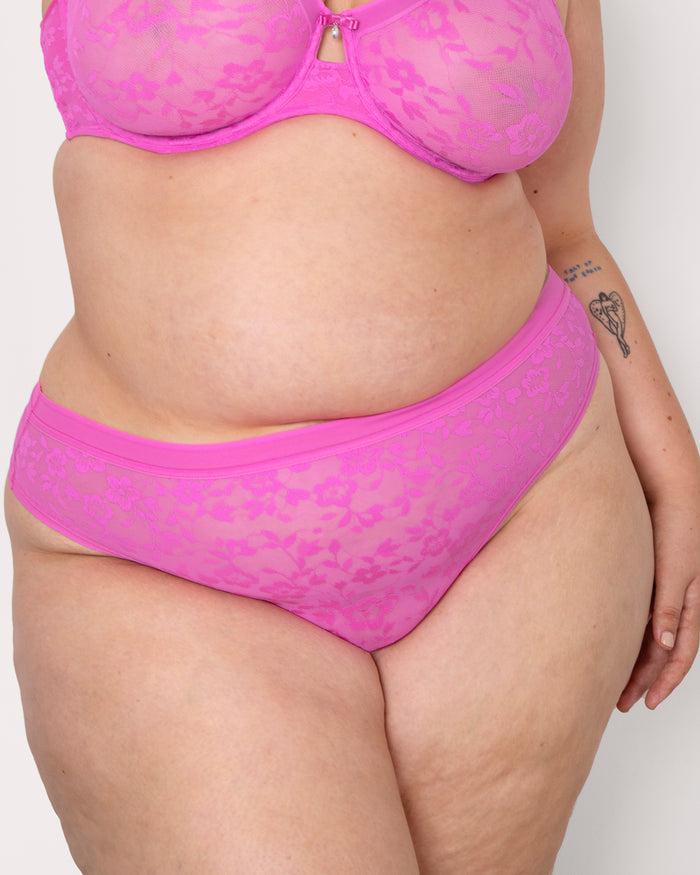 curvy couture No-Show Lace Thong Flirt