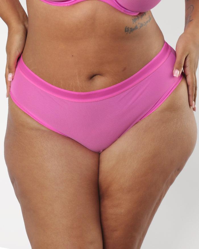 curvy couture Sheer Mesh High Cut Brief Flirt