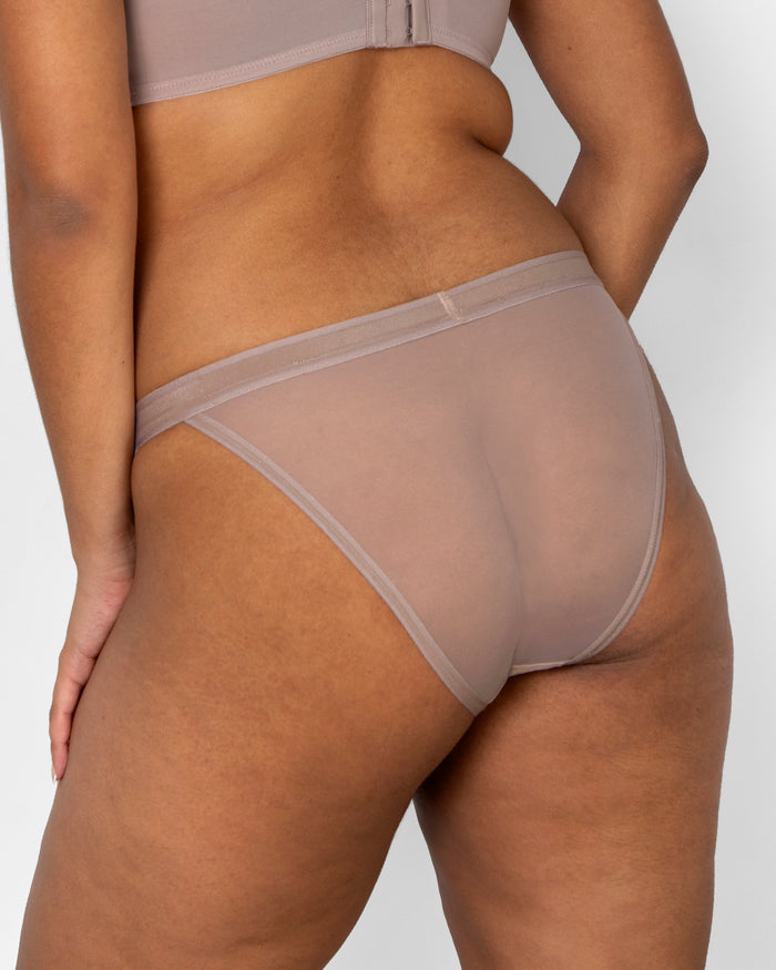 Curvy Couture Sheer Mesh String Bikini Panty Bark