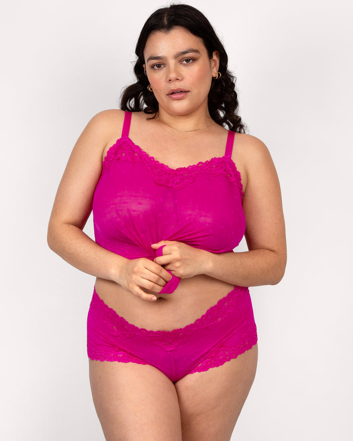 Curvy Couture Sheer Whisper 2Pc Set Glamberry