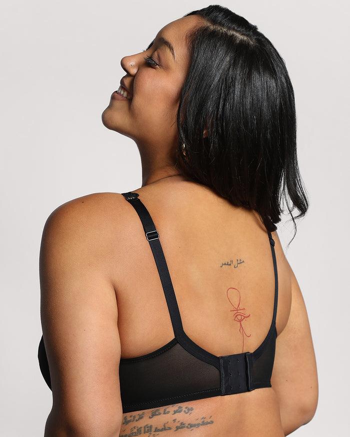 Curvy Couture Tulip Lace Push Up Bra Black