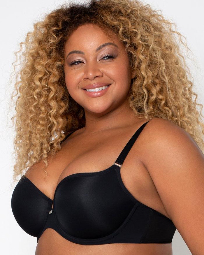 Curvy Couture Tulip Smooth T-Shirt Bra Black