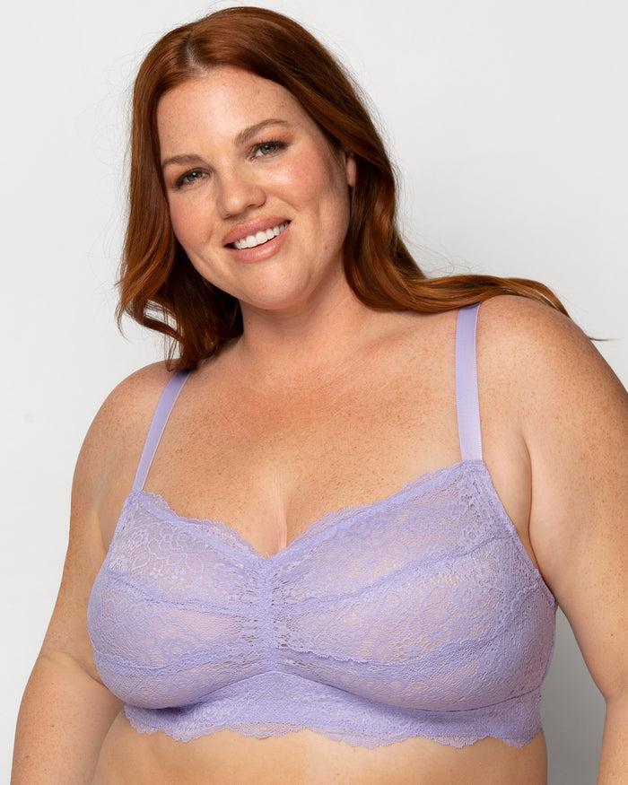 curvy couture Luxe Lace Wireless Bralette Lavender Mist