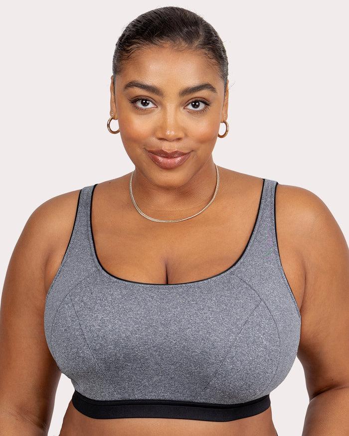 Curvy Couture Medium Impact Wireless Sports Bra Charcoal