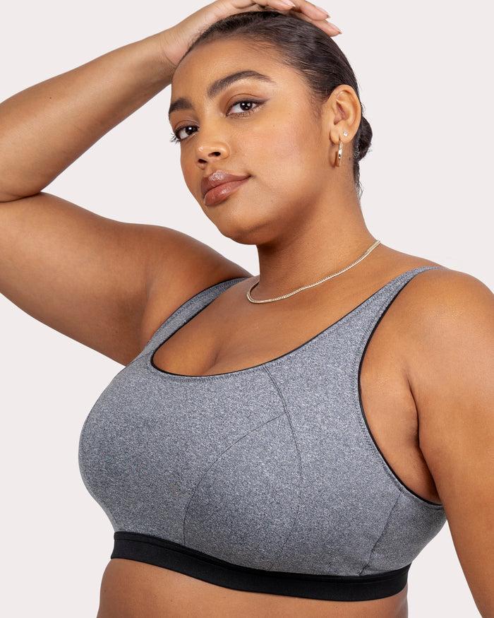 Curvy Couture Medium Impact Wireless Sports Bra Charcoal