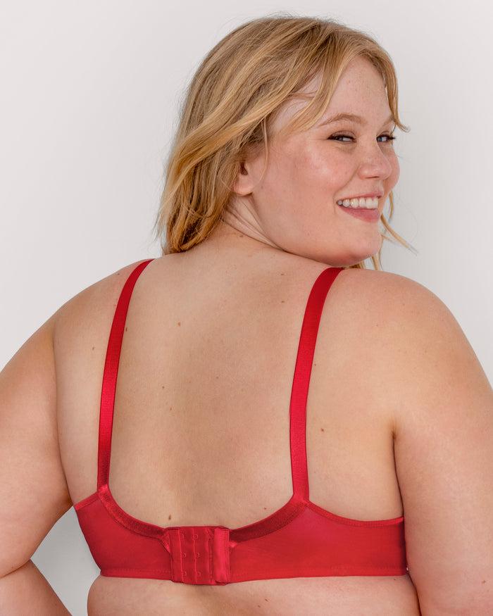 Curvy Couture No-Show Lace Unlined Underwire Bra Diva Red