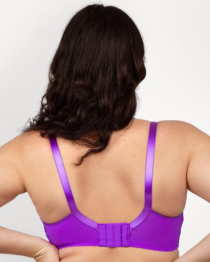 Curvy Couture No-Show Lace Unlined Underwire Bra Purple Passion