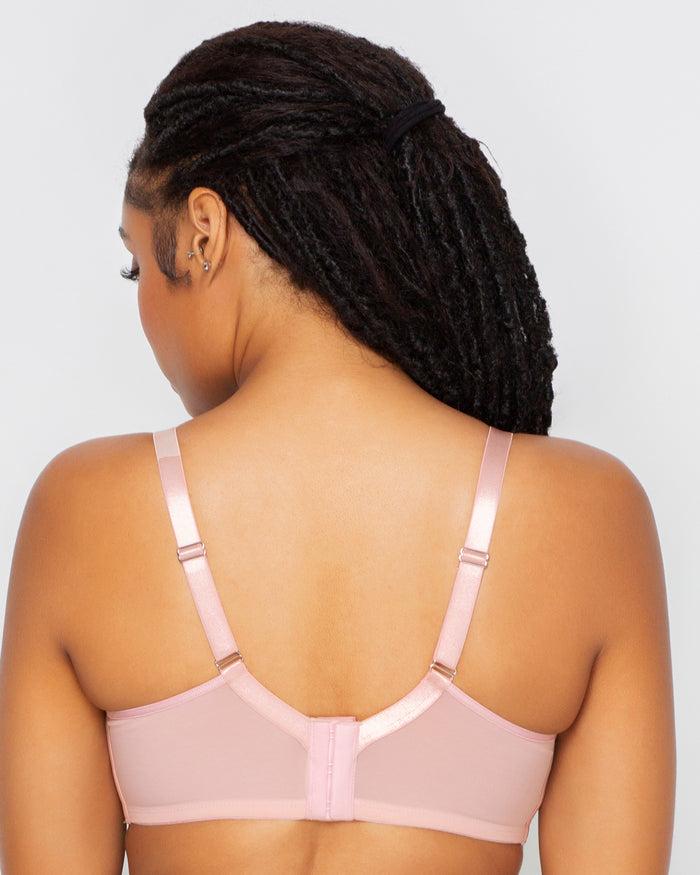 Curvy Couture Sheer Mesh Full Coverage Unlined Underwire Bra Blushing Rose