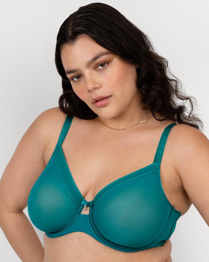 Curvy Couture Sheer Mesh Full Coverage Unlined Underwire Bra Fanfare