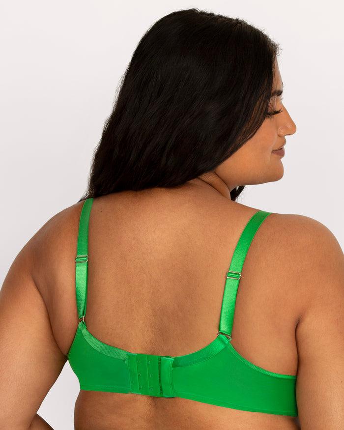 Curvy Couture Sheer Mesh Full Coverage Unlined Underwire Bra Lush Tropics