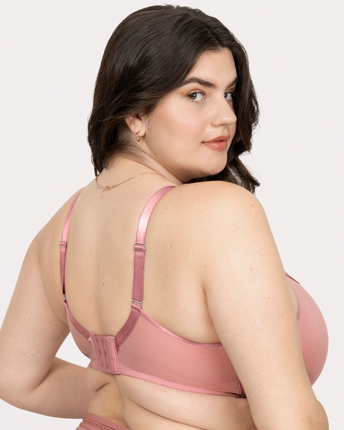Curvy Couture Sheer Mesh Full Coverage Unlined Underwire Bra Wisteria