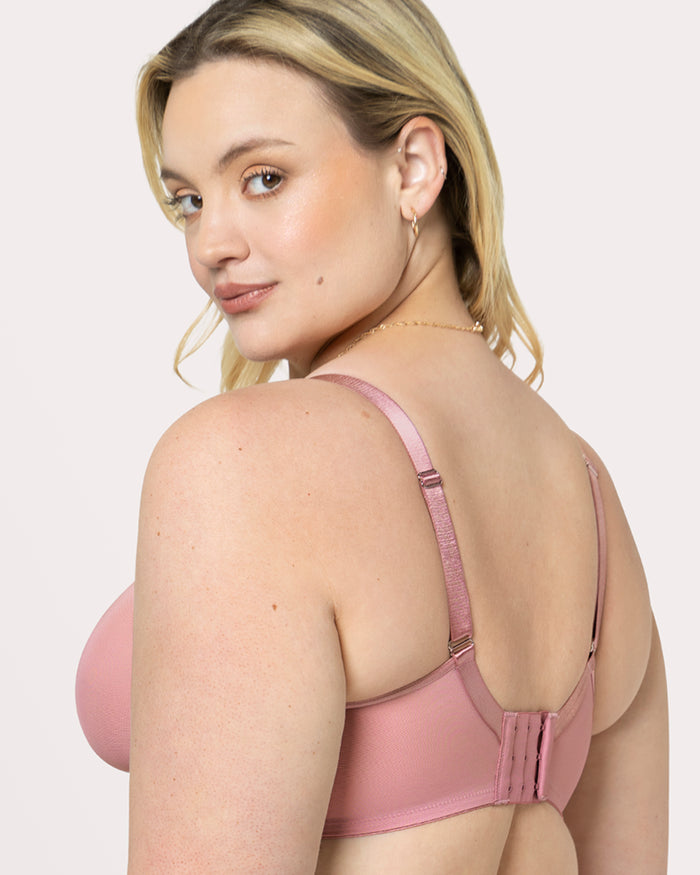 Curvy Couture Sheer Mesh Full Coverage Unlined Underwire Bra Wisteria