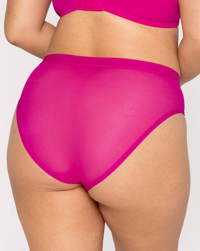 Curvy Couture Sheer Mesh High Cut Brief Panty Glamberry