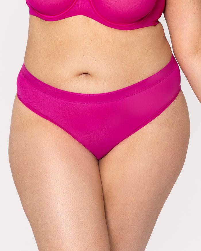 curvy couture Sheer Mesh High Cut Brief Panty Glamberry