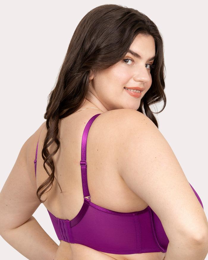 Curvy Couture Sheer Mesh Plunge T-Shirt Bra Berry Bliss