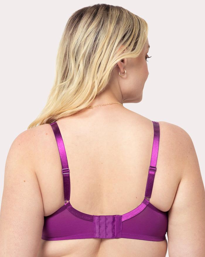 Curvy Couture Sheer Mesh Plunge T-Shirt Bra Berry Bliss