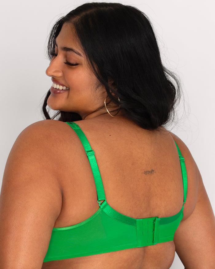 Curvy Couture Sheer Mesh Plunge T-Shirt Bra Lush Tropics