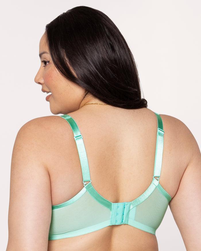 Curvy Couture Sheer Mesh Plunge T-Shirt Bra Mint Chip