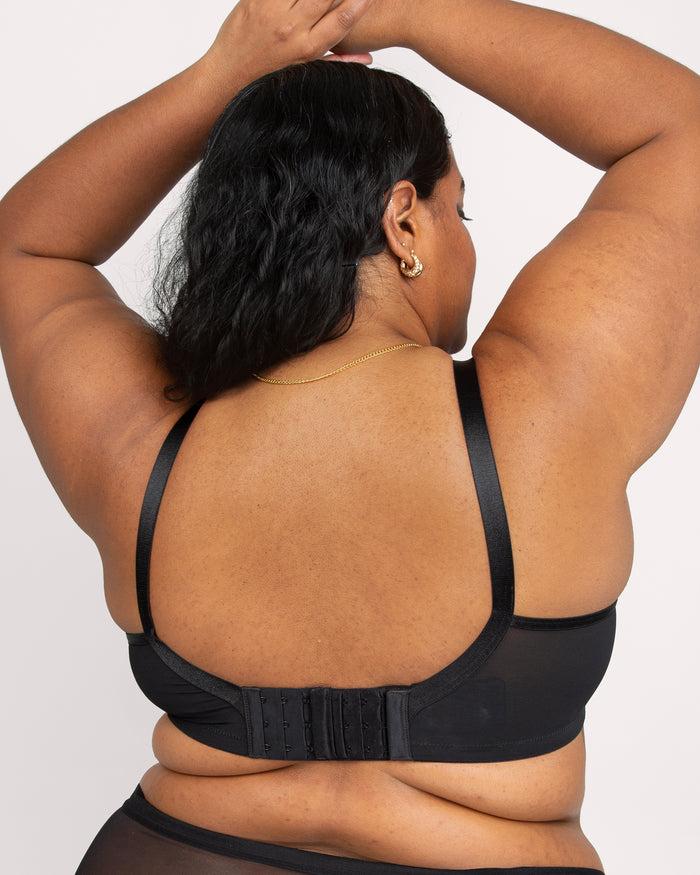 Curvy Couture Sheer Mesh Unlined Balconette Black Hue