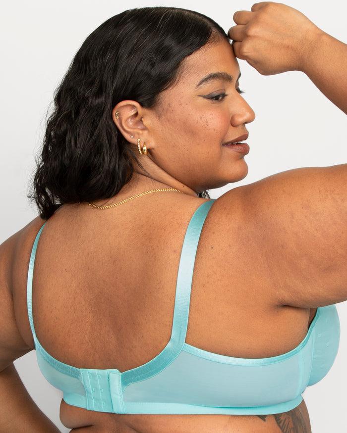 Curvy Couture Sheer Whisper Full Coverage Unlined Underwire Bra Aruba Blue